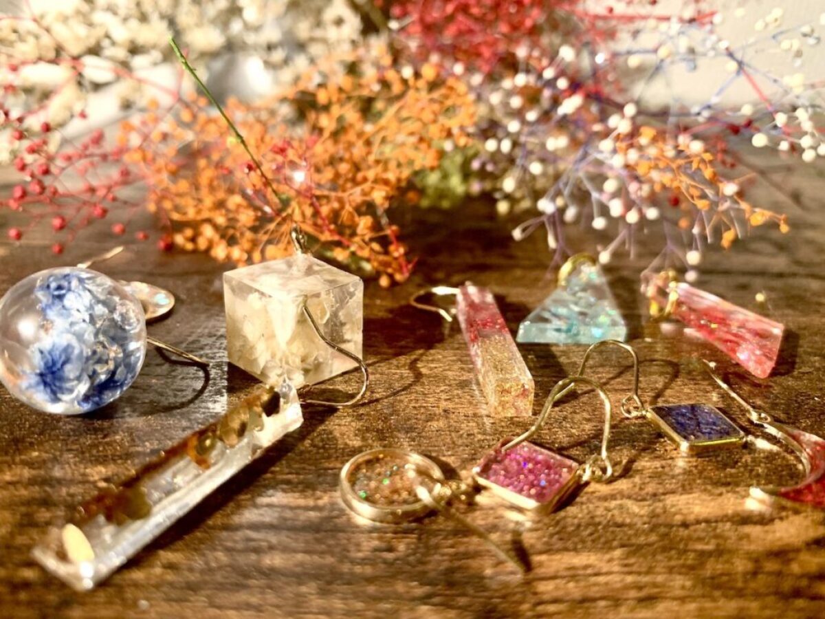 ドライフラワーピアス